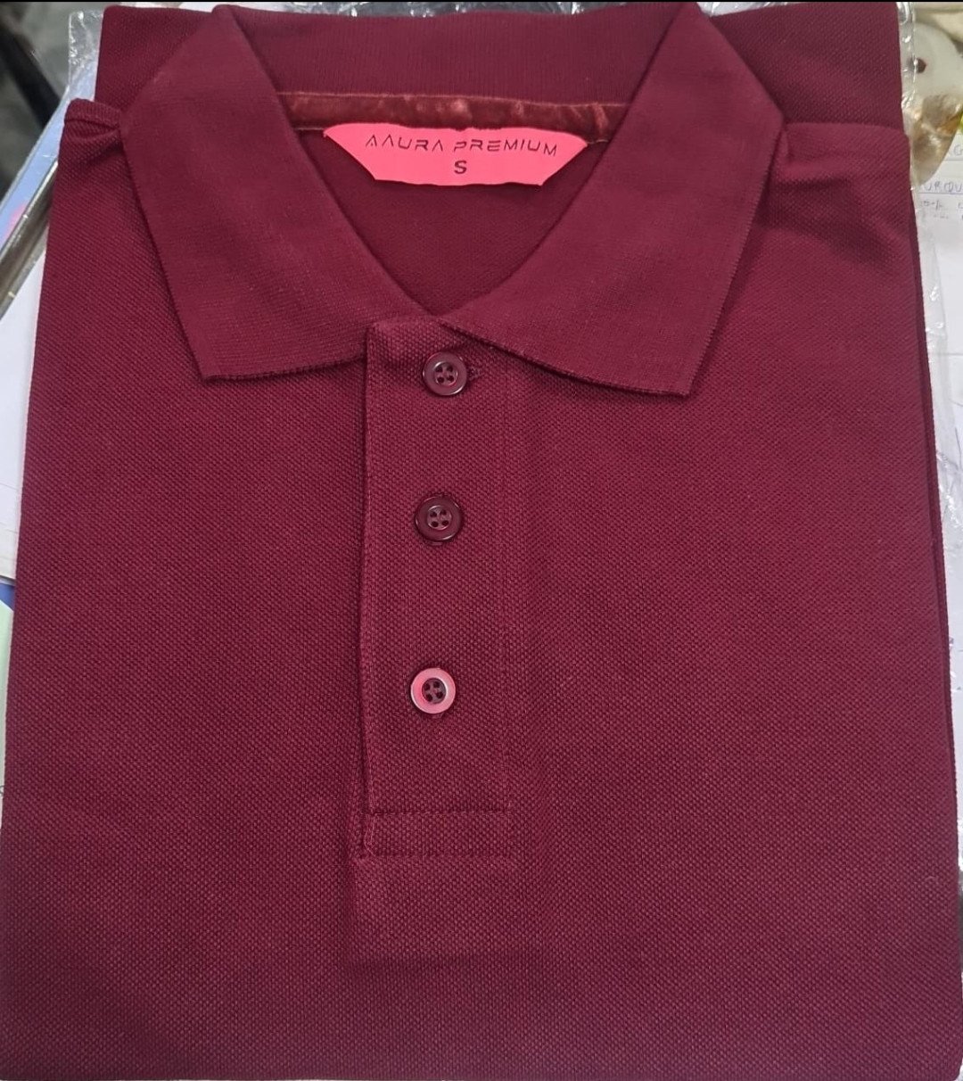 Aura Premium Polo neck T-Shirt supplier - 280 Gsm Maroon