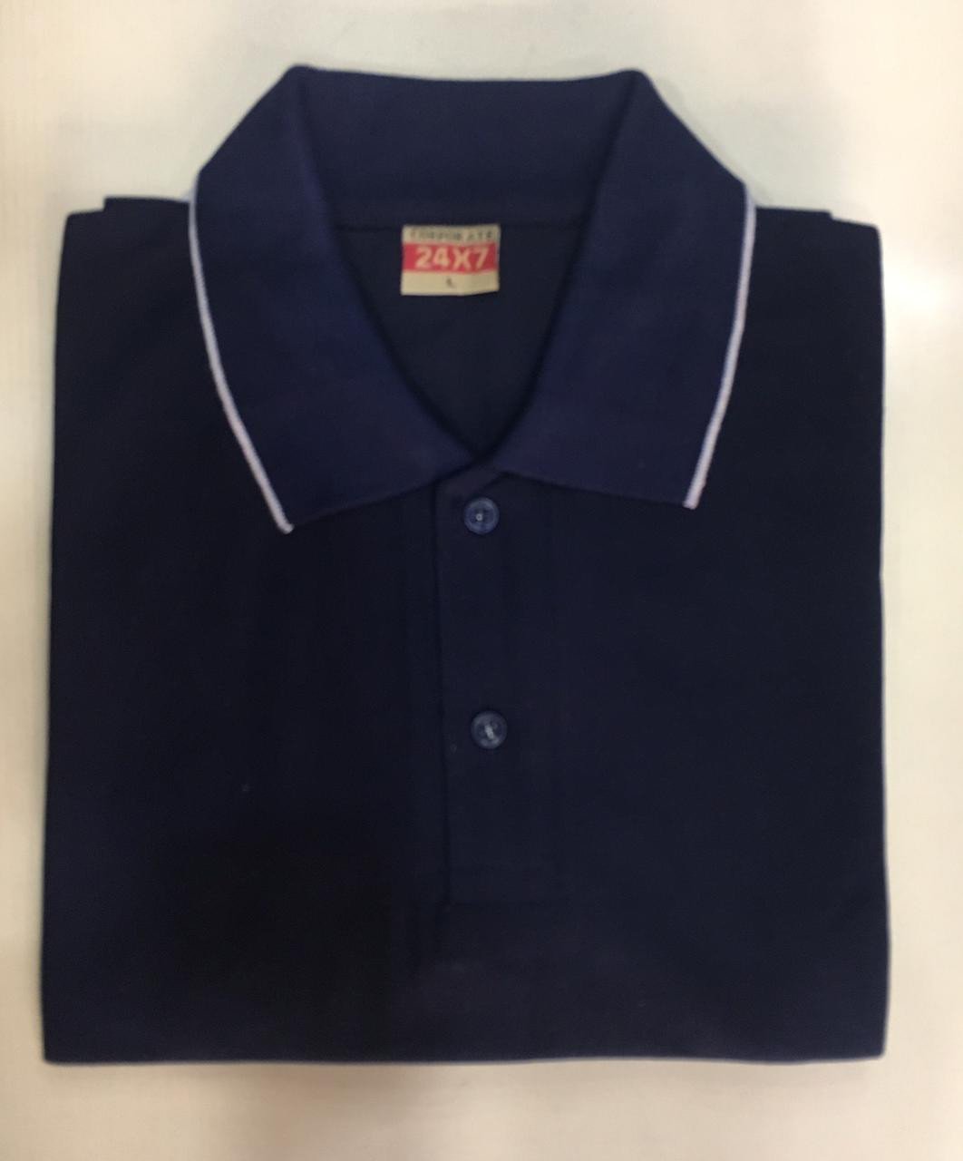 Corporate Polo neck T-Shirt (Tipping) - Navy Blue