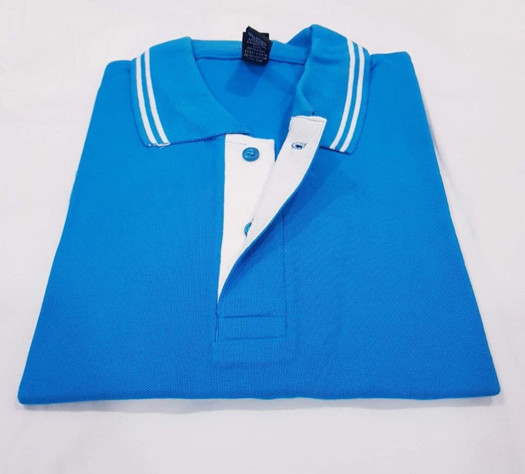 Chrome Double-Tipping 230 GSM Cotton T-Shirt - Sky Blue