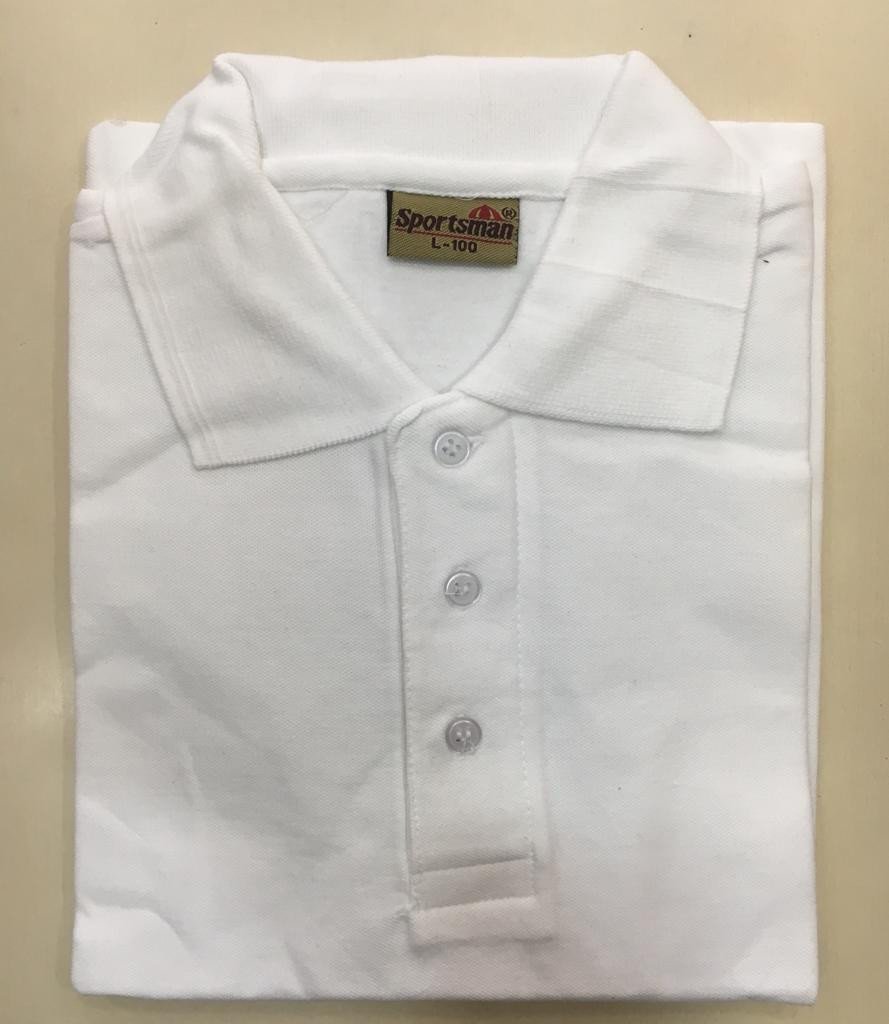 Sportsman Polo neck T-Shirt supplier - 230 Gsm - White