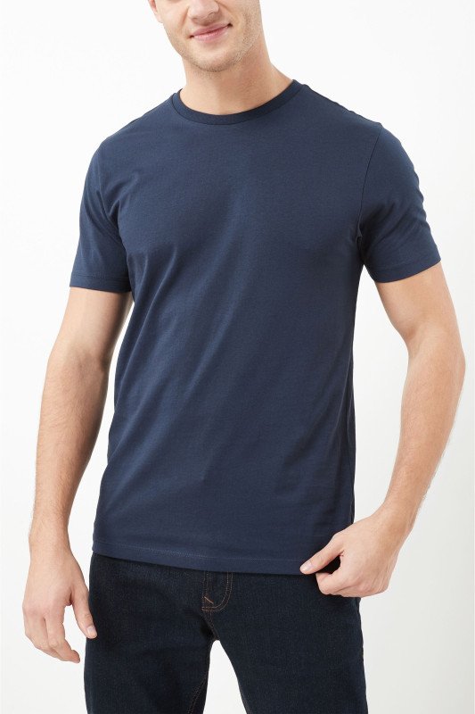 Men's Cotton Plain T-shirt -Navy Blue
