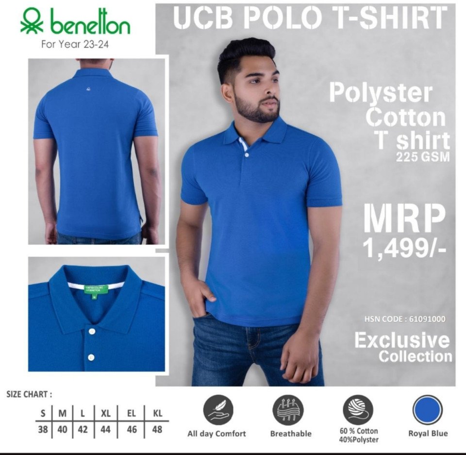 Ucb Polo Neck T-Shirt – Royal Blue