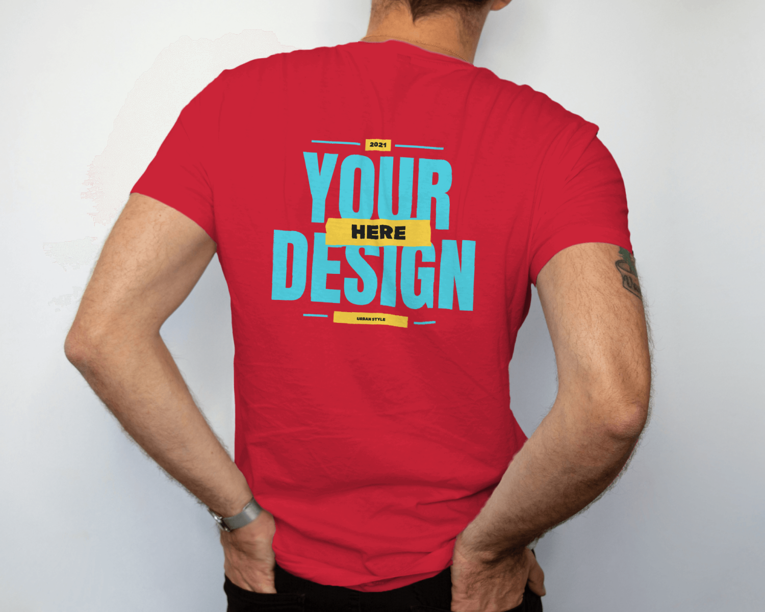 Men's Customized Back print T-shirt - Red