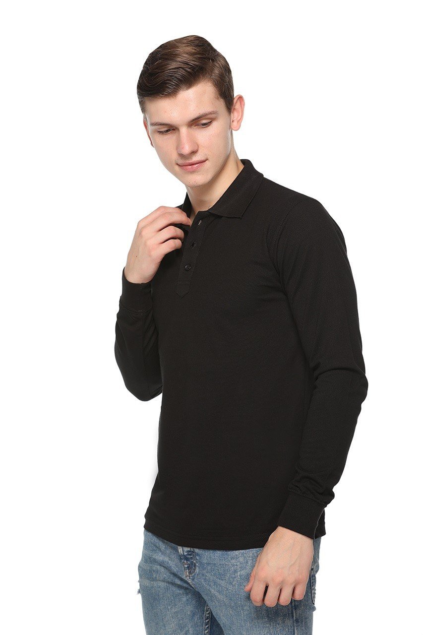 Pikmee Fas-Tees Polo Full Sleeve Navy Blue T-shirt